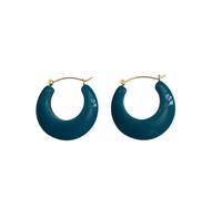 Orecchini a mezzo cerchio blu, orecchini dai colori pastello, gioielli minimalisti e dal forte impatto per l’uso quotidiano, in ufficio e come regalo.
