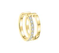 Orecchini a morsetto in argento 925 placcato oro zirconi lucidi morsetto sing...