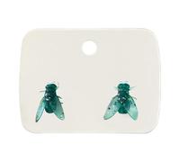 Orecchini a mosca, orecchini realistici a mosca, mini orecchini a mosca nera personalizzati per Halloween, regali bavaglio e feste a tema, Misura unica, Resina, Nessuna pietra preziosa