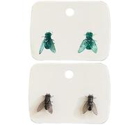 Orecchini a mosca realistici, simulazione mini orecchini a mosca neri personalizzati come orecchini a forma di animale, in formato regalo, per donne e uomini, misura unica, resina, No