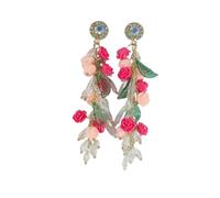 Orecchini a nappa lunga cascata fiore