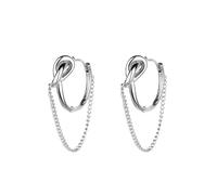 Orecchini a nodo Orecchino a gancio Cerco Minimalista Personalità di celebrità su Internet Stile freddo e casual Versatile Catena a cerchio Nappina Accessori per orecchie da donna