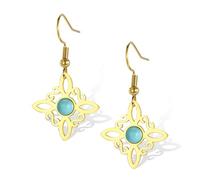 Orecchini a nodo streghe con turchese Orecchini a spicchi con nodo celtico magico Gioielli pagani della stregoneria Wiccan irlandese celtico dell'acciaio inossidabile per le donne adolescenti