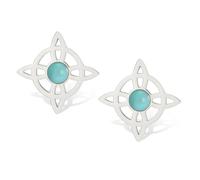 Orecchini a nodo streghe con turchese Orecchini a spicchi con nodo celtico magico Gioielli pagani della stregoneria Wiccan irlandese celtico dell'acciaio inossidabile per le donne adolescenti