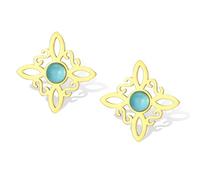 Orecchini a nodo streghe con turchese Orecchini a spicchi con nodo celtico magico Gioielli pagani della stregoneria Wiccan irlandese celtico dell'acciaio inossidabile per le donne adolescenti