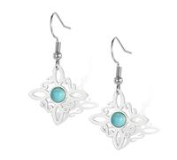 Orecchini a nodo streghe con turchese Orecchini a spicchi con nodo celtico magico Gioielli pagani della stregoneria Wiccan irlandese celtico dell'acciaio inossidabile per le donne adolescenti