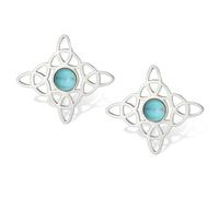 Orecchini a nodo streghe con turchese Orecchini a spicchi con nodo celtico magico Gioielli pagani della stregoneria Wiccan irlandese celtico dell'acciaio inossidabile per le donne adolescenti