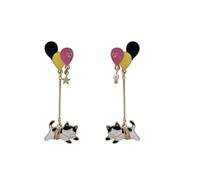 Orecchini a palloncino colorati a contrasto Versatile a forma di ciondolo a forma di cuore di amore stella Earwear ornamento per l'uso quotidiano Ciondolo per orecchio a tema