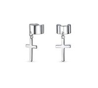 Orecchini A Pendente Unisex Con Croce Religiosa Per Cartilagine Dell'Orecchio Per Uomini E Donne In Argento Sterling .925
