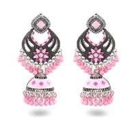 Orecchini a pensione indiana bohémien per donne orecchini lampadari antichi a campana antichi con perline di cristallo jhumka jhumki lotus messico stalloni tradizionali