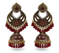 Orecchini a pensione indiana bohémien per donne orecchini lampadari antichi a campana antichi con perline di cristallo jhumka jhumki lotus messico stalloni tradizionali