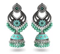 Orecchini a pensione indiana bohémien per donne orecchini lampadari antichi a campana antichi con perline di cristallo jhumka jhumki lotus messico stalloni tradizionali