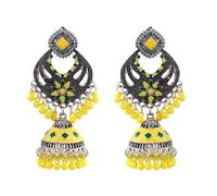 Orecchini a pensione indiana bohémien per donne orecchini lampadari antichi a campana antichi con perline di cristallo jhumka jhumki lotus messico stalloni tradizionali