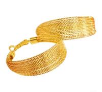 Orecchini a per cerchio Multi-Strato Oro Sabbia Geometrici Orecchini | Design multistrato intricato, finitura oro sabbia, per stile geometrico bohémien, leggero 10. per 3g, per versatile