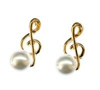 Orecchini A Perla Con Chiave Di Violino Musica Miniblings In Oro