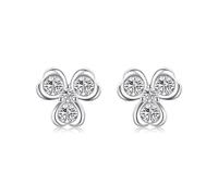 Orecchini a perno 925 zirconi 3 cuori rotondi per donne festa del papà gioielli