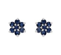 Orecchini A Perno A Cluster Di Zaffiri Tondi In Argento Sterling 925