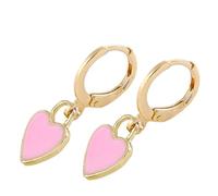 Orecchini a Perno a Cuore Rosa in Metallo per Donna | Design Delicato, Adatti per Compleanno e Matrimonio, Gioielleria Femminile dal Profilo Estetico