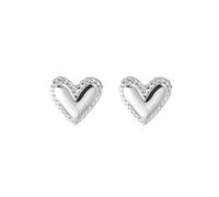 Orecchini a perno a forma di cuore con perline per cartilagine da donna, in argento Sterling 925, minimalista, lucido, piccolo cuore, elice, tragux, orecchini delicati per San Valentino, Argento