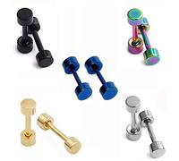 Orecchini a perno a forma di disco con chiusura a vite in acciaio lucido, per donne e uomini, confezione da 5 paia (3 mm), trattamento intelligente