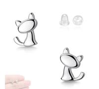 Orecchini a perno a forma di gatto per ragazze adolescenti, in argento Sterling 925, orecchini a perno per amanti degli animali domestici, ragazze, donne, adolescenti
