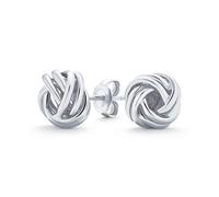 Orecchini A Perno A Forma Di Nodo D'Amore Intrecciato A Pallina Classica Tradizionale Per Donne In Argento Sterling .925