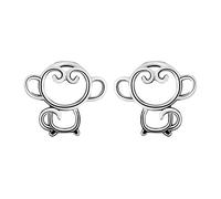 Orecchini a perno a forma di scimmia, in argento Sterling 925, regalo di Natale, Placcato platino