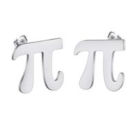 Orecchini a perno a forma di simbolo Pi cavo per donne e uomini, gioielli vuoti per matematica regalo, Acciaio inossidabile