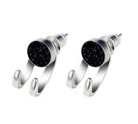 Orecchini a perno a forma di stella, in argento nero, unisex, minimalisti, per streetwear, punk, gotico, alla moda, gioielli unici