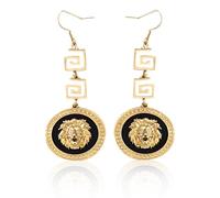 Orecchini a perno a forma di testa di leone, in oro, con tigre, orecchini pendenti a forma di leone, gioielli di personalità per le donne