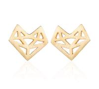 Orecchini a perno a forma di volpe origami vuoti per le donne semplici origami volpe gioielli gioielli colore oro durabilità e convenienza