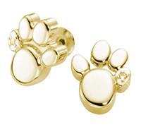 Orecchini a perno a forma di zampa e gatto, placcati in oro 24 carati, con solitaire Crystal Magnetix, design # 2250 BESTSELLER # 1387P oro
