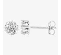 Orecchini a perno a grappolo in oro bianco 9 kt con diamanti 0,2 ct TH0123642