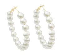 Orecchini a perno a sfera, eleganti, da donna, con perle artificiali, grandi, con cerchio, Einheitsgröße, lega di zinco, Non pietra preziosa