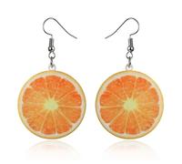 Orecchini a perno arancioni, orecchini arancioni da donna, orecchini alla frutta, orecchini rave, orecchini pendenti, dolci orecchini arancioni da donna, gioielli rave per ragazze e donne