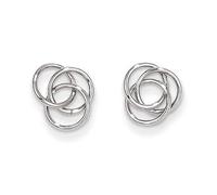 Orecchini A Perno Con Design A Cavo A Nodo D'Amore In Oro Bianco 14K Regalo
