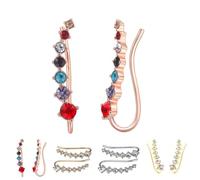 Orecchini a perno con diamanti a forma di sette stelle, alla moda, scintillanti, 7 stelle, regalo di compleanno per donne e uomini, Misura unica, Acetato, Nessuna pietra preziosa