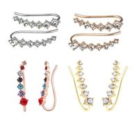 Orecchini a perno con diamanti a forma di sette stelle, alla moda, scintillanti, 7 stelle, regalo di compleanno per donne e uomini, Misura unica, Acetato, Nessuna pietra preziosa