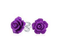 Orecchini A Perno Con Fiore Viola Di Lavanda Intagliato In 3D Romantici Delicati E Floreali Per Donne Adolescenti E Madri Placcati In Argento