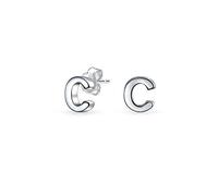 Orecchini A Perno Con Lettera Iniziale C Dell'Alfabeto A Blocchi Maiuscoli Abc Per Gli Adolescenti Per Le Donne .925 Sterling Silver