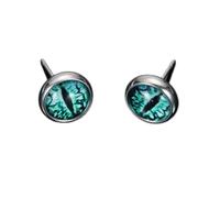 Orecchini a perno con occhio del malocchio, gioielli unisex in acciaio inossidabile, orecchini cyberpunk gotici con occhio di drago verde, per uomini e donne