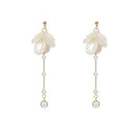 Orecchini a perno con perle di conchiglia, da donna, a tema oceano, mare, dolce, doppio strato, in acrilico, leggeri, per estate, spiaggia, vacanze, feste di Halloween, accessori per gioielli, Medio