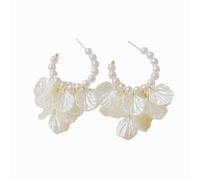 Orecchini a perno con perle di conchiglia, per donne e ragazze, a tema oceano, a doppio strato, in acrilico, leggeri, per estate, spiaggia, vacanze, feste di Halloween, accessori per gioielli, Medio