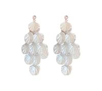 Orecchini a perno con perle di conchiglia, per donne e ragazze, a tema oceano, a doppio strato, in acrilico, leggeri, per estate, spiaggia, vacanze, feste di Halloween, accessori per gioielli, Medio
