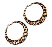 Orecchini a perno con stampa leopardi alla moda eleganti orecchini circolari per raduni orecchini con stampa leopardata