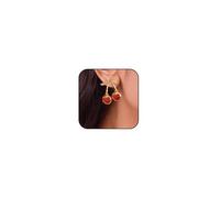 Orecchini a perno con strass a forma di ciliegia, orecchini a perno 3D con ciliegie rosse, orecchini pendenti a forma di frutta, per donne, gioielli con ciliegie, regali, Metallo