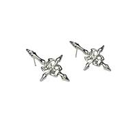 Orecchini a perno con teschio invertito a forma di croci, stile punk rock, hip hop, gioielli in lega, adatti per donne e uomini, regalo hip hop