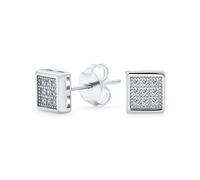 Orecchini Geometrici Quadrati Con Micro Pave Di Zirconia Cubica Per Uomini E Donne In Argento 925 5Mm