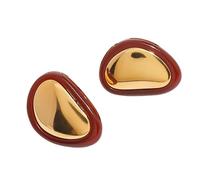 Orecchini a perno da donna a forma di ciottolo rosso oro in acciaio inossidabile, gioielli alla moda unici alla moda accessori pendenti per l'uso quotidiano compleanno San Valentino gioielli tendenza