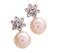 Orecchini a perno da donna con ciondolo a forma di fiocco di neve, con cristalli, gioielli alla moda, idea regalo con vite posteriore, orecchini a goccia in argento lucido